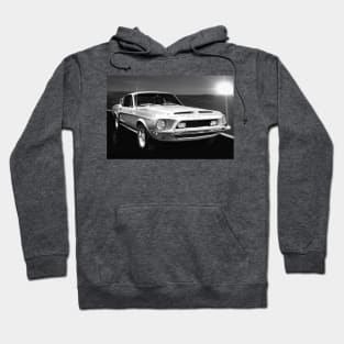 Shelby Cobra Mustang 1968 BW Hoodie